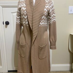 Isaac Mizrahi Tan and Cream Knit Sweater